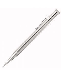 The Graf von Faber-Castell, Classic Sterling Silver Propelling Pencil features a stunning, ridged design along the barrel, a spring-loaded storage clip, a hidden eraser and signature engraving