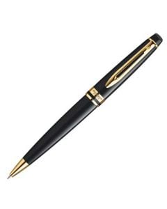 Waterman, Expert Black with Gold Trim Ball Pen, with a medium nib for everyday use and smooth sailing across the pages. The delicate gold trim warms this pen design with elegance, an arrow-shaped clip is at the top of the pen with loop detail and Waterman