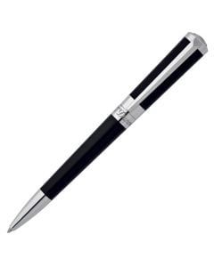 S.T. Dupont, Liberté, Black, Natural Lacquer, Ballpoint Pen. Featuring a twist mechanism for a smooth release, glossy black lacquer across the body with polished palladium fittings. Dupont's signature is engraved across the mid-band and the classic 'D' is
