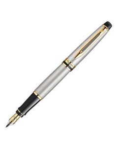 Waterman, Expert, Stainless Steel with Gold Trim Fountain Pen. Expertly crafted from the finest materials by expert craftsmen making the Expert Fountain Pen perfect.