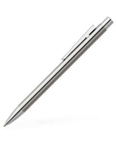 Faber-Castell, Neo Slim, High Shine Polished Stainless Steel Ballpoint Pen with Chrome Plating. 