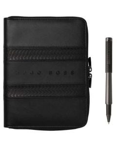 The Hugo Boss Black Tire A5 Conference Folder and Rollerball Pen Set.