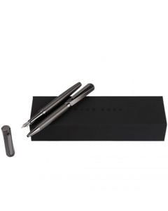 This Twist Gun Grey Ballpoint & Fountain Pen Set has been designed by Hugo Boss.