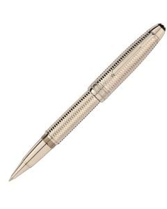 Gold-coated Montblanc Meisterstück rollerball pen with cap.