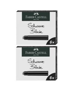 The Faber-Castell Schwartz Black Ink Cartridges Pack of 6