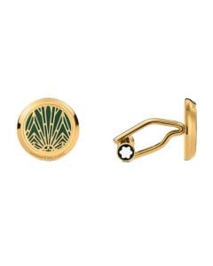 This Montblanc Meisterstück The Origin Collection Cufflinks in Green pair is made out of stainless steel with lacquer.