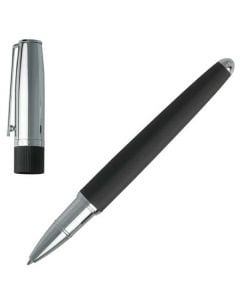 The Hugo Boss, Illusion, Black Chrome Rollerball Pen with Black & Polished chrome design.