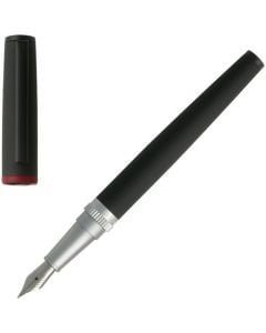 The Hugo Boss black Gear fountain pens cone has been coated in metallic paint.