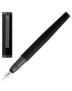 This Formation Herringbone Black & Gun Grey Fountain Pen has been designed for Hugo Boss.