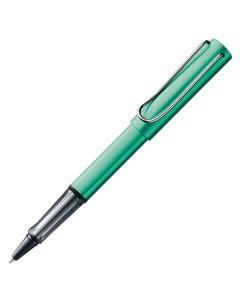 The LAMY green rollerball pen in the AL-Star collection comes in a small pop up gift box under a two year warranty.