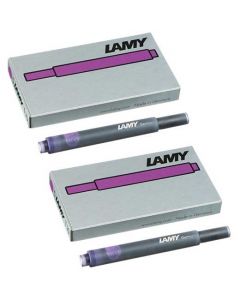 The LAMY Violet pack of five ink cartridges come in minimalist LAMY match box packaging.