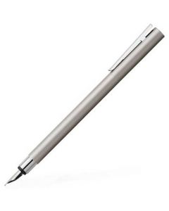 Faber-Castell, Neo Slim, Matte Effect Stainless Steel Fountain Pen with Chrome Detail & Nib size M