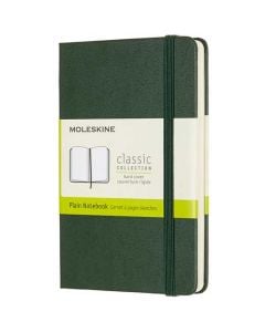 This Moleskine Green Leather Notebook comes with an elastic band closure to keep it secure.