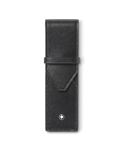 Montblanc's Meisterstück 2 Pen Case in Black Leather has a smooth finish with a slight shine on the leather.