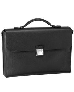This is the Montblanc Meisterstück Soft Grain Black Single Gusset Briefcase.