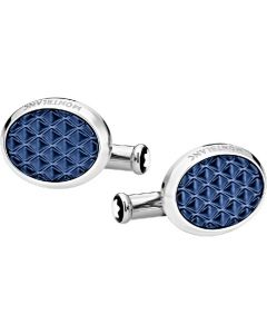 These are the Montblanc Meisterstück Oval Blue Lacquer Cufflinks.