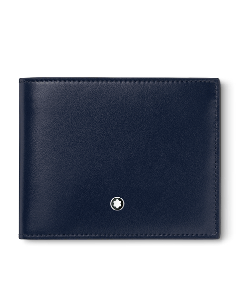 Meisterstück 6CC Ink Blue Plain Leather Wallet by Montblanc. 