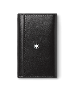 Montblanc's Meisterstück Key Case in Black Leather is made out of smooth leather in Italy.