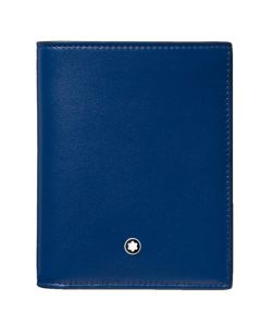 Blue Meisterstück 6CC Compact Wallet designed by Montblanc. 