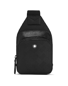 This Mini Sling Bag Extreme 3.0 Black by Montblanc has the textured Extreme 3.0 pattern on the leather. 