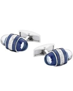 This is the Montblanc Blue Lacquer & Steel StarWalker Cufflinks.