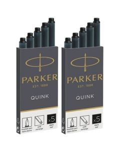 Black Quink Long Ink Cartridges 2 x Pack of 5 designed by Parker.
