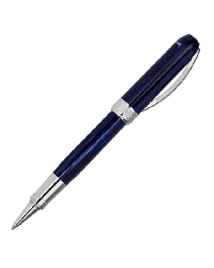 Visconti's Rembrandt Blue Palladium Rollerball Pen is made with resin and palladium. 