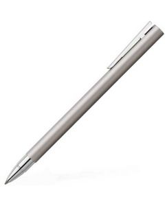 Faber-Castell, Neo Slim, Matte Effect Stainless Steel Rollerball Pen with Chrome Plated Detailing and brand signature.
