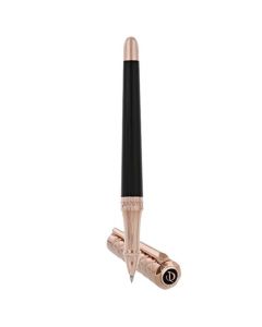This Black Lacquer & Pink Gold Liberté Ballpoint Pen is designed by S.T. Dupont Paris. 