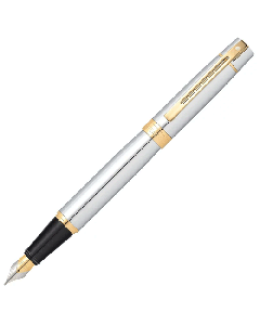 300 Series Bright Chrome Gold Trim Fountain Pen