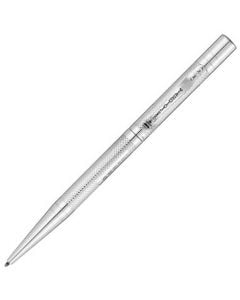 The Yard-O-Led, Viceroy, Barley Silver Ballpoint Pen uses a twist mechanism. The pen features an intricate engraving across its surface as well as brand and unique numerical code engravings.