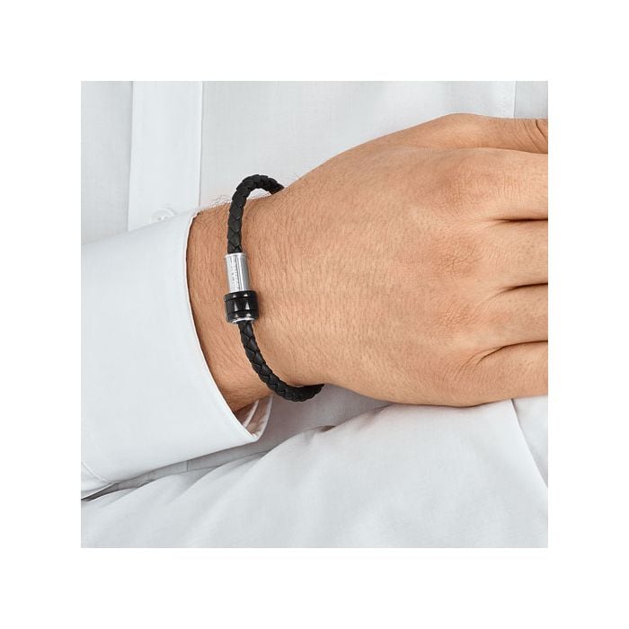 Wrap Me Black Coloured Leather Bracelet - Luxury Bracelets – Montblanc® BE